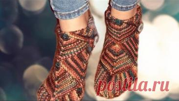 #вязание #печворк Мастер - класс, носки - техникой пэчворк, подробный, ЧАСТЬ 2