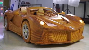 Суперкар FERRARI APERTA из дерева бензопилой своими руками