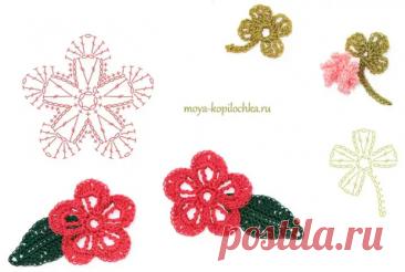 Вязаные цветы. 100 цветочных мотивов для вязания крючком со схемами - Подружки - Медиаплатформа МирТесен