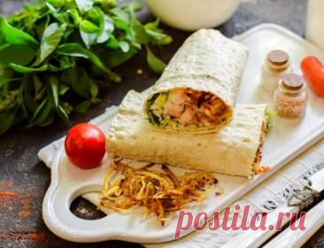 Домашняя шаурма с курицей и картофелем