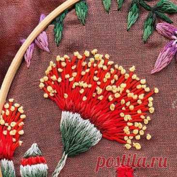 Идеи вышитых цветов