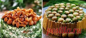 ТОП-10 простых и вкусных салатов с грибами