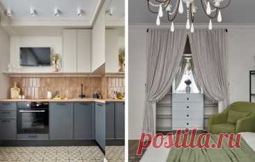 Как переделали типовую панельку в стильную однушку 40 м² с ретро настроением | INMYROOM | Дзен