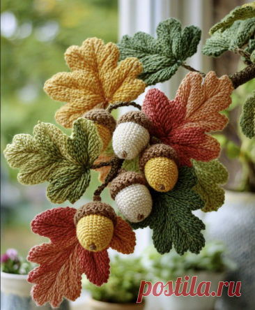 Вязаные листья в интерьере вашего дома. | Лана -Мастерица | Дзен