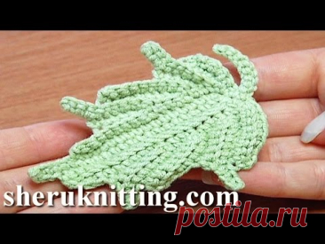 Crochet Leaf How to Tutorial 24 Part 1 of 2 Single Crochet Stitches Worked In Back Loop