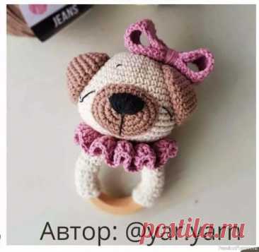 Погремушка «Мопс» крючком. Описание | Вязаные игрушки. Мастер-классы, схемы, описание.