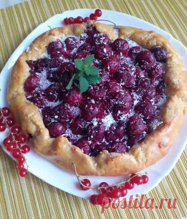 Пирог-галета из творожного теста с вишней | Рецепты для диабетиков | Дзен