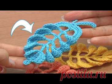 3D Crochet Leaf Tutorial 28 Part 1 of 2