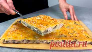 Даже остыть не успеет! Вкуснейший пирог с курицей и грибами в духовке. Быстрый рецепт теста для пирога | Сейчас Приготовим! | Дзен