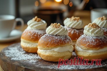 Мука, масло и горсть миндаля — творю шведское чудо к кофе. Пушистая семла с тающей начинкой