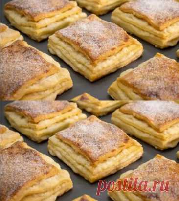 СЛОЙКИ «НАПОЛЕОН»
Необходимые продукты для теста:
- мука – 240 г
- сливочное масло – 125 г
- кефир – 125 мл
- сода пищевая – ¾ ч.л.
Для крошки:
- сахар – 80 г
- мука – 60 г
- сливочное масло – 50 г
