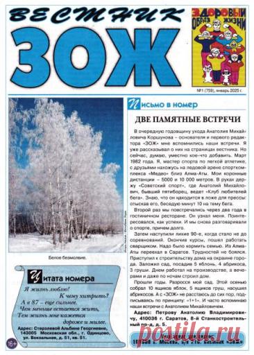 Журнал Вестник ЗОЖ за 2025 год - #проЗОЖ. Здоровый образ жизни
