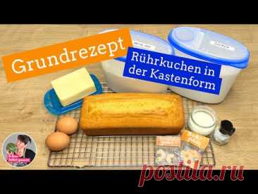 Grundrezept für einen Rührkuchen in der Kastenform