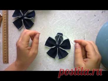 Красивые джинсовые цветы своими руками