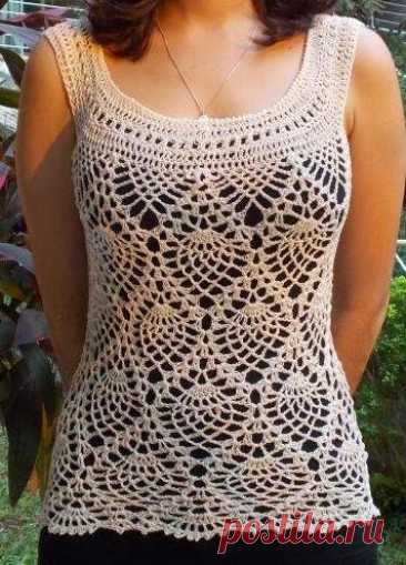 Crochet White Diamond Top Cover-up Blouse Tunic Pullover Lace Image 0 AEF