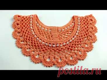 Very easy crochet collar | crochet neck design | কুশিকাটার গলাার ডিজাইন