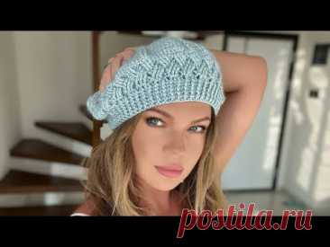 Вяжем шикарный осенний берет! 🍁 Мастер-класс! 💙 Beautiful crochet beret