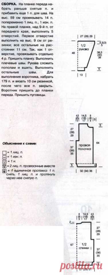 Узорный жакет спицами