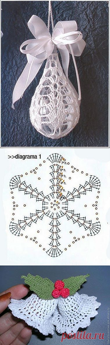 ВЯЖЕМ КРЮЧКОМ НОВОГОДНИЕ ИГРУШКИ НА ЕЛОЧКУ..