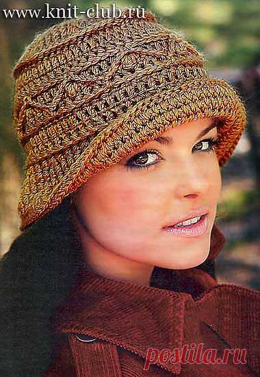 Очаровательная шляпка крючком | knit-club.ru