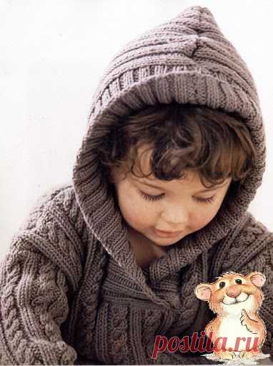 Пуловер для мальчика с капюшоном