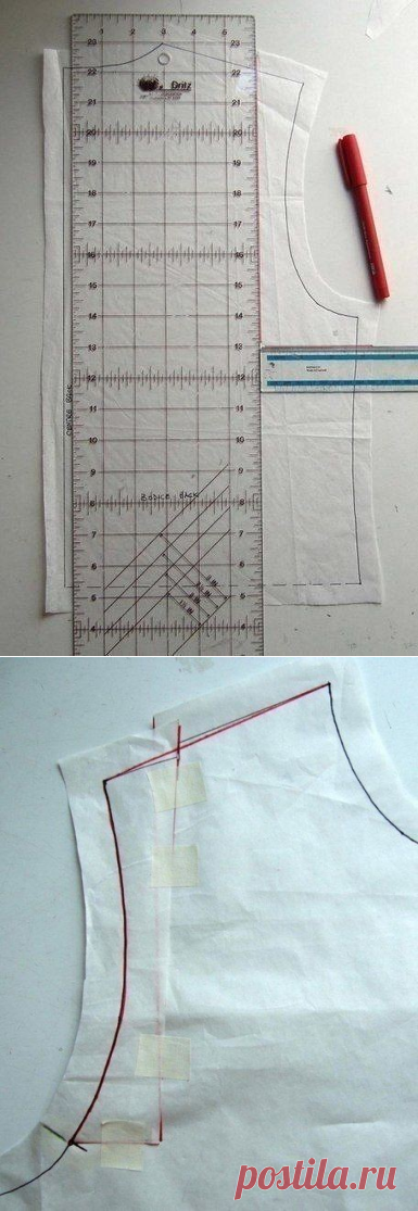 Корректировка выкройки при уменьшении плечевого шва: мастер-класс