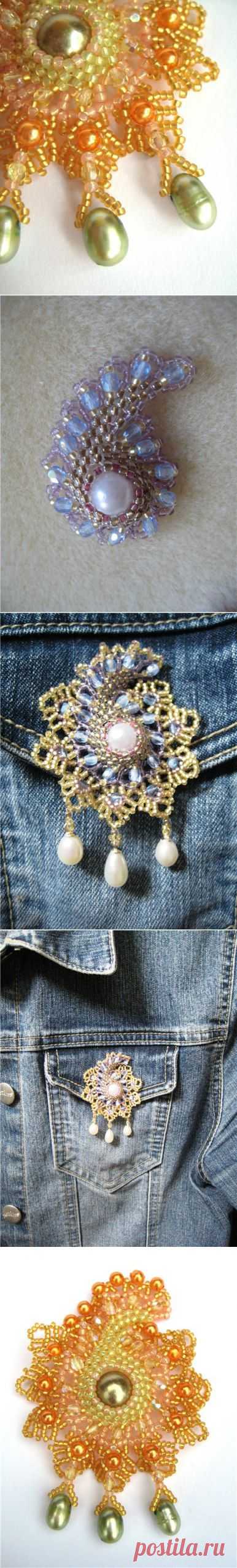 Брошь „Орна“ . "Мода и цвет 2012" | biser.info - всё о бисере и бисерном творчестве