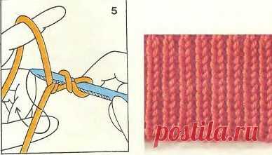 Вязание спицами итальянский способ набора петель видео
