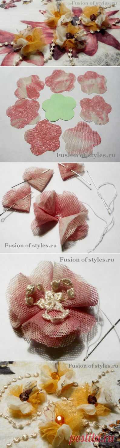 Изготовление декоративных цветов из ткани | Fusion of Styles
