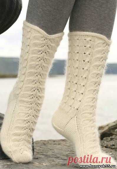 Ажурные носки спицами | «Хомяк55.ру» сайт о вязании