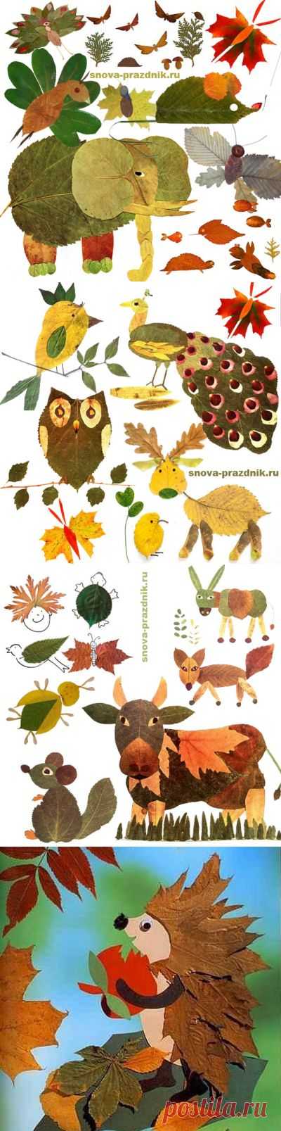 Поделки из осенних листьев: 40 идей в картинках