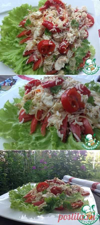 Рыбный салат с рисом и овощами - кулинарный рецепт