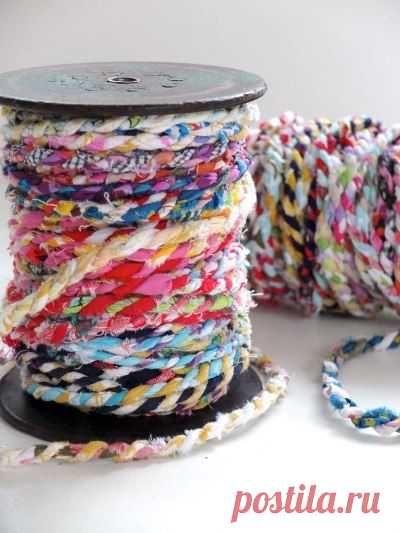 Как сделать шнур-косичку из лоскутков для плетения ковриков