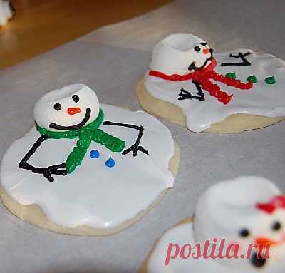 Печенье Растаявший Снеговик с фото - Как это делается