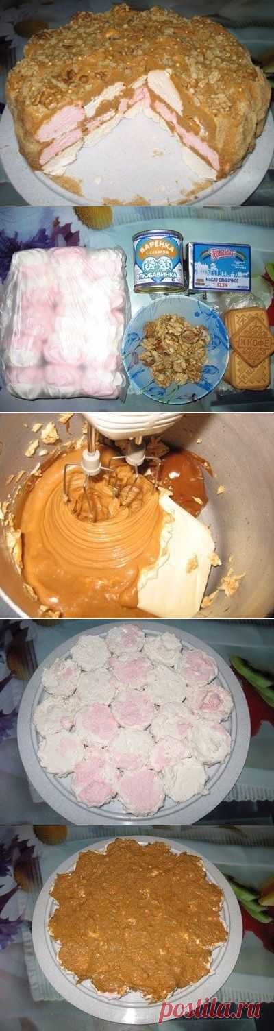 Как приготовить простой зефирный торт (торт без выпечки) - рецепт, ингридиенты и фотографии