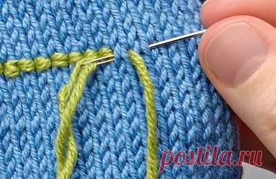 Приемы украшения вязаного полотна вышивкой — Рукоделие