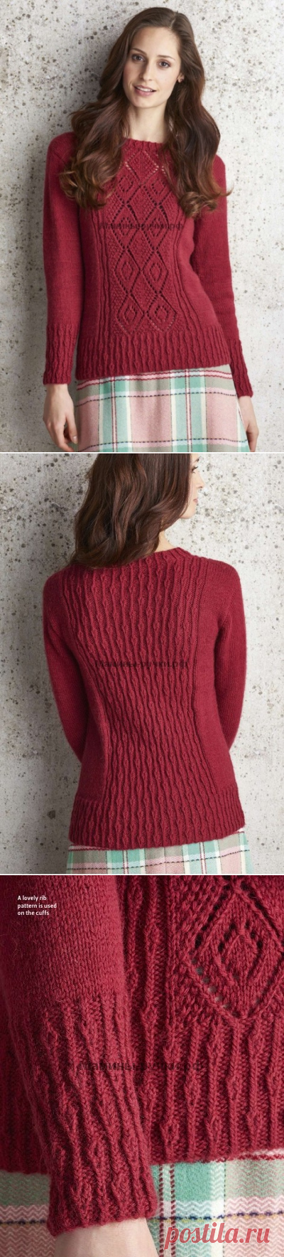 Вязаный спицами пуловер Charlecote от Аманды Джонс.
