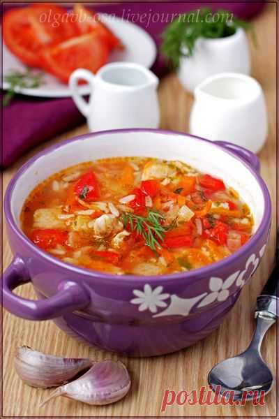 Томатный суп с рисом и курицей