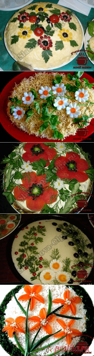 Оформление блюд – украшение салатов. Фото
