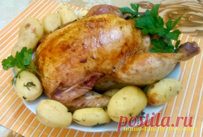 Курица фаршированная яблоками в рукаве. /Сайт с пошаговыми рецептами с фото для тех кто любит готовить