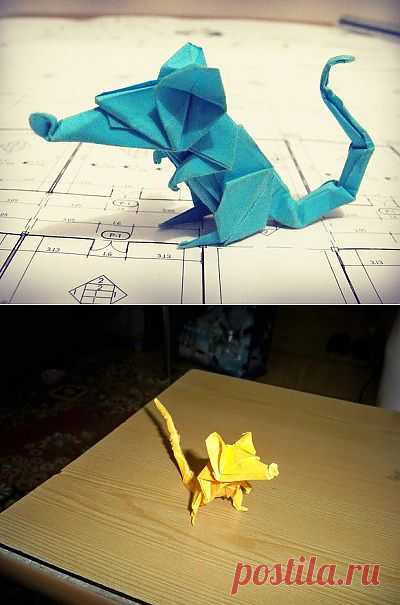 Оригами крыса от дизайнера Eric Joisel