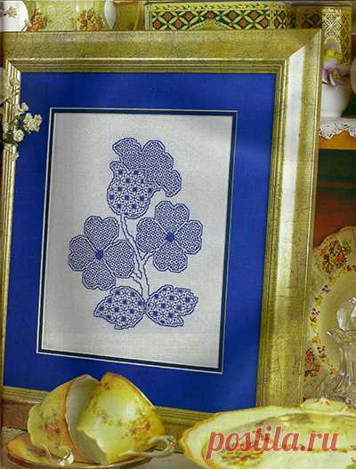 Cornflower Blackwork-embroidery Design | | Free Embroidery Designs