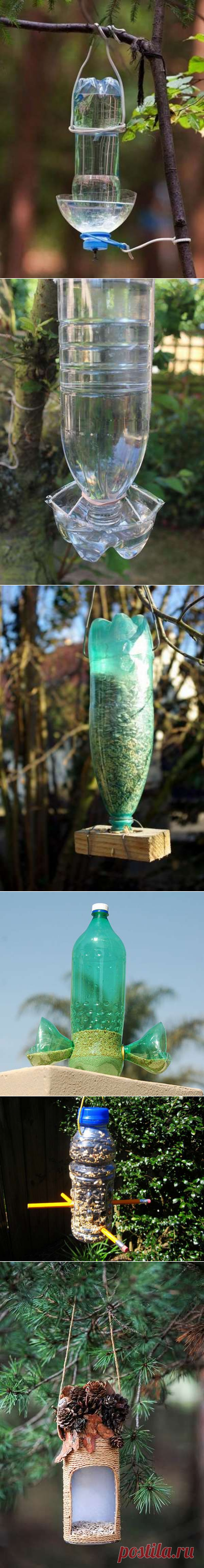 Кормушка для птиц из пластиковой бутылки 200 фото