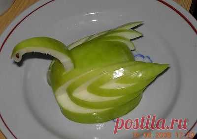 Лебедь яблочный : Украшение блюд. Шаг-за-шагом