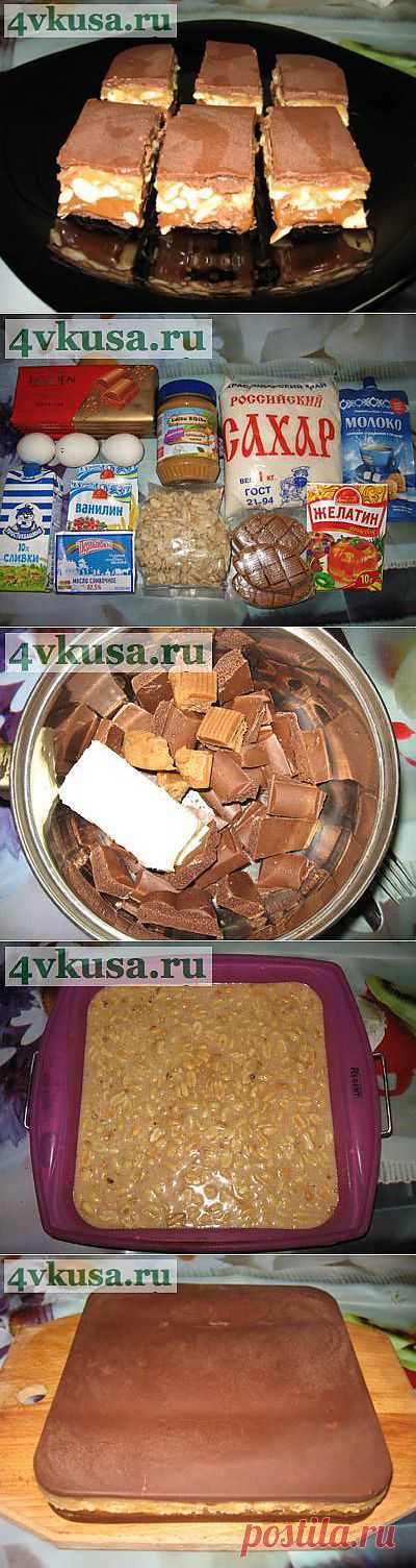 Конфеты (шоколадка) Домашний Сникерс. Фоторецепт. | 4vkusa.ru