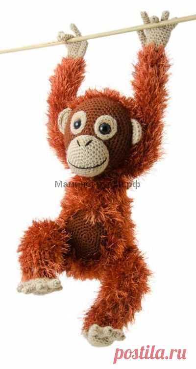 Вязаная крючком обезьяна "Орангутанг Орвел" от Джени Холмс (Moji-Moji Design). Описание - Игрушки вязаные крючком - Мамины ручки
