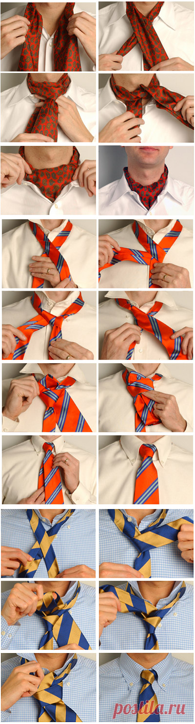 МК.Учимся завязывать галстук.Популярные узлы!