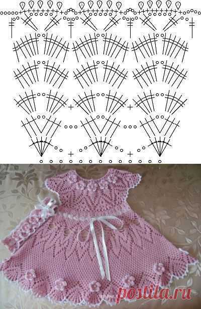 Детское вязаное платье крючком схема. Летнее детское платье крючком. | Домоводство для всей семьи