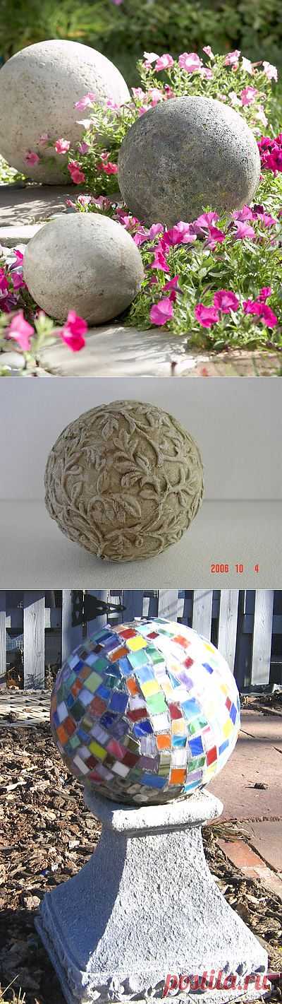 Декоративные шары из цемента для сада. Идеи и мастер-класс.