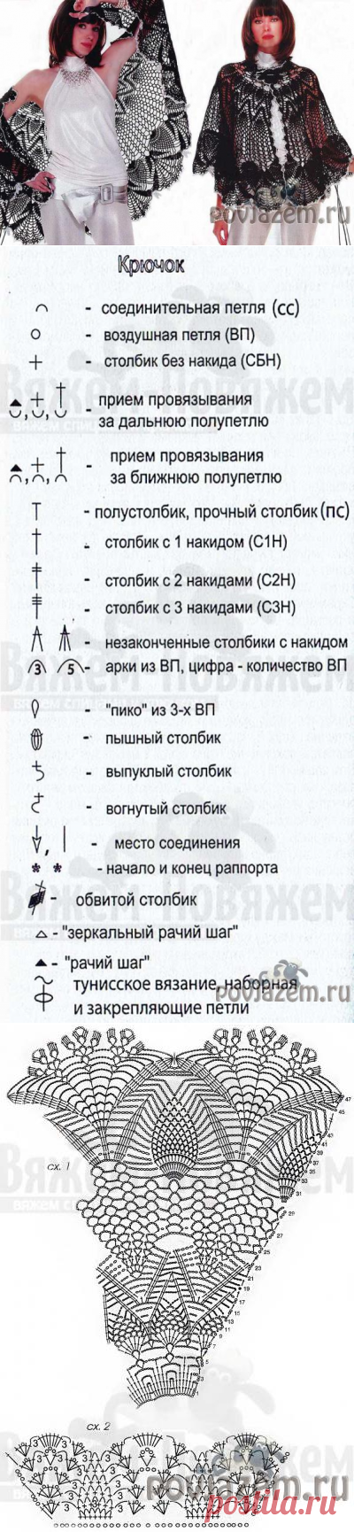 Ажурная накидка крючком